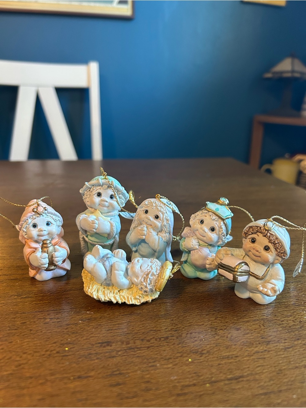 Vtg Dreamsicles Ceramic Ornaments, Set of 6, Nativity